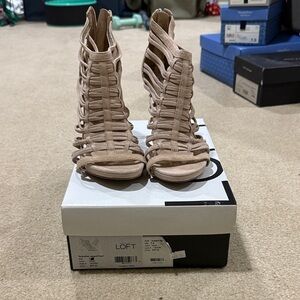 LOFT Women's Beige Strappy Heels